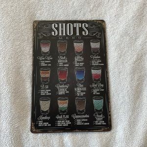 Rustic “shots” mixology home bar mancave wall decor